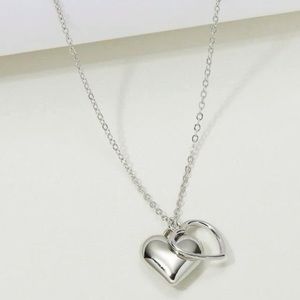 Heart Charm Necklace Silver Plated Chain